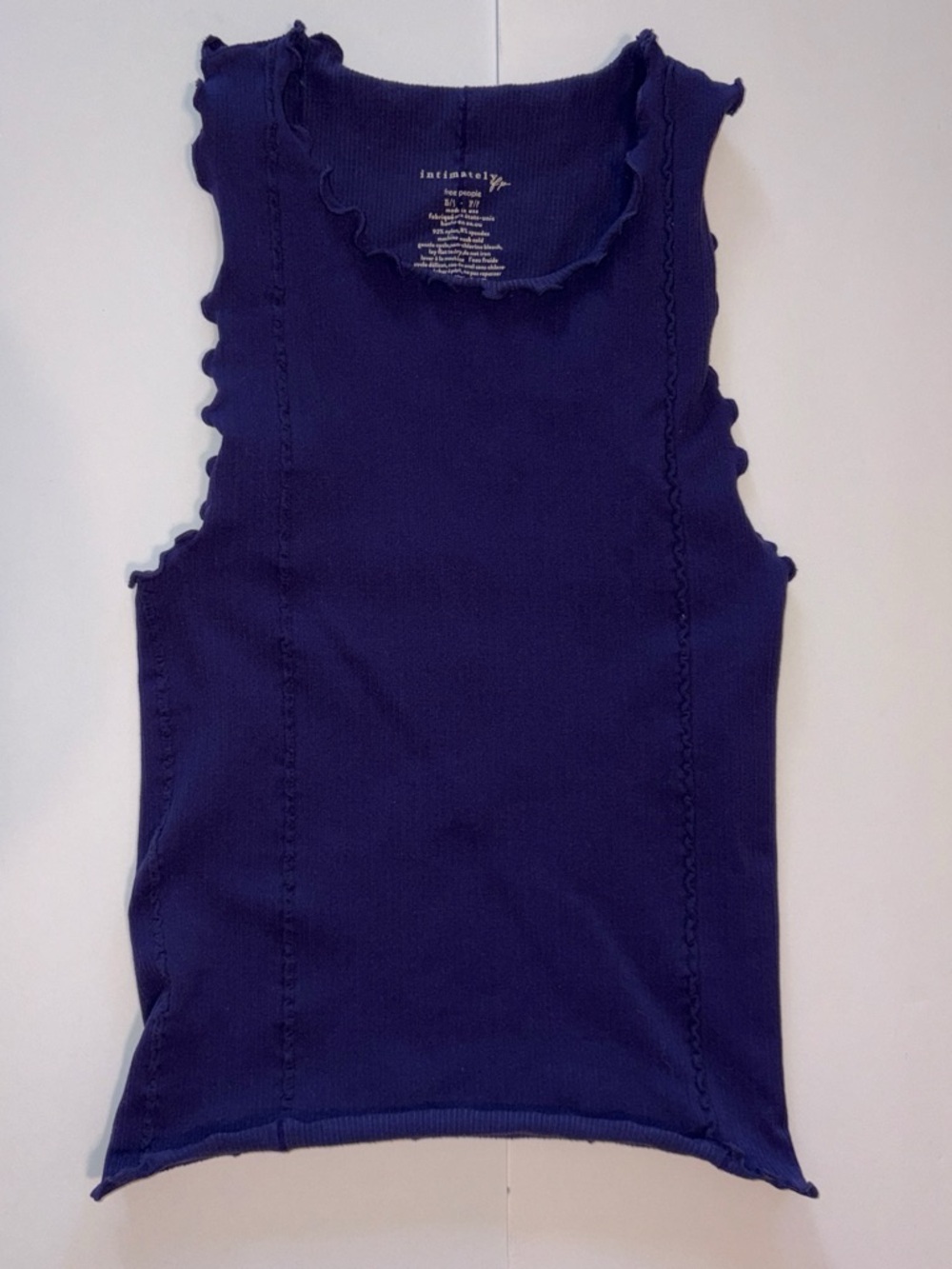 Free People Ribbed Ruffle Trim Tank Top